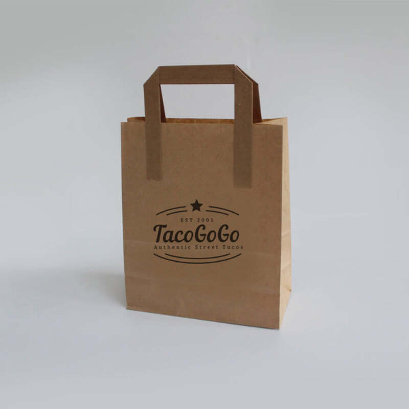 Brown Twist Handle Printed Paper Bags - Digital Print 250x120x350mm