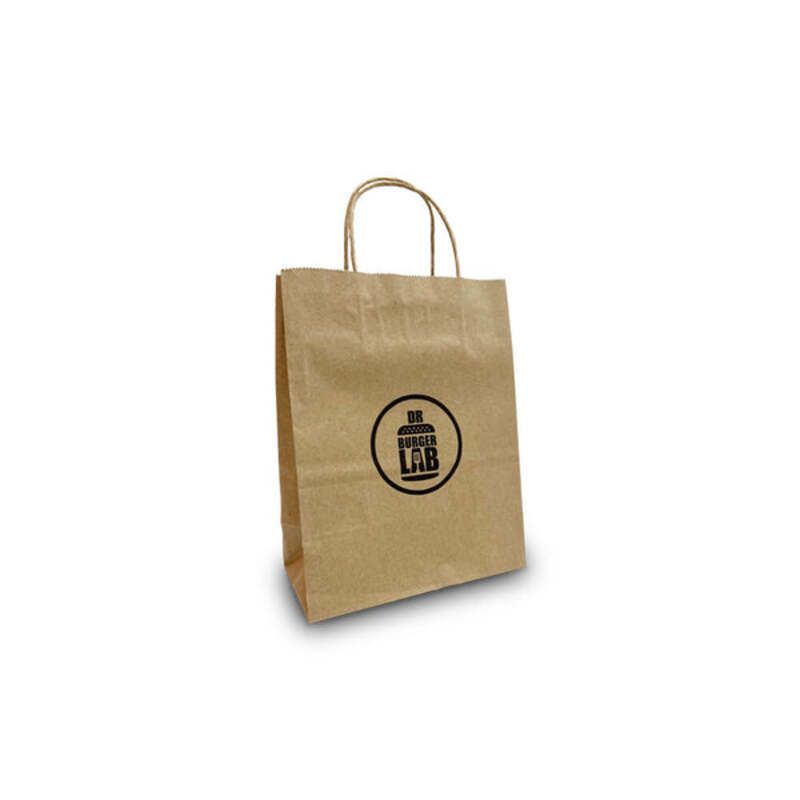 Brown Twist Handle Printed Paper Bags - Digital Print 250x110x300mm