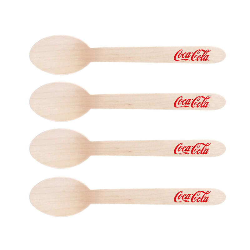 Branded cutlery - disposable wooden spoons
