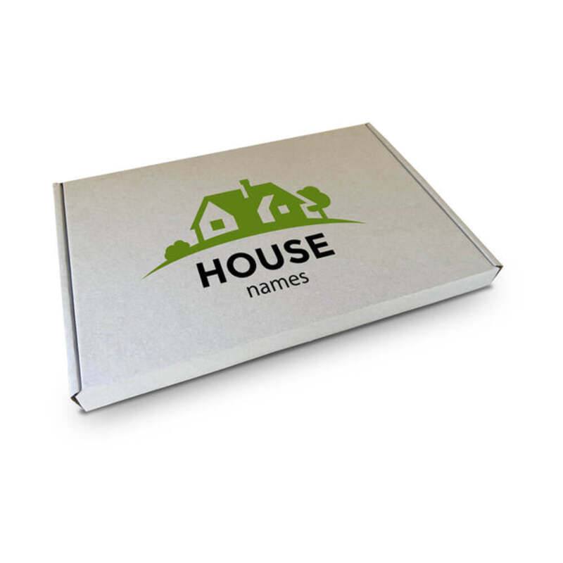 Personalised Letterbox Boxes 240mm x 240mm x 40mm White / Brown