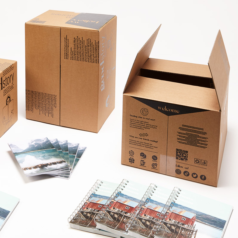 Printed Brown corrugated folding cardboard box