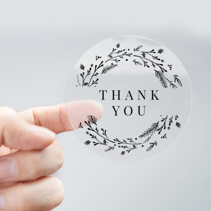 37mm Round - Clear Waterproof Vinyl Printed Stickers / Labels
